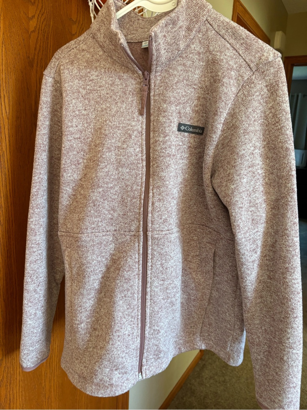 Columbia Women’s Heathered Light Mauve Full-Zip Fleece Jacket